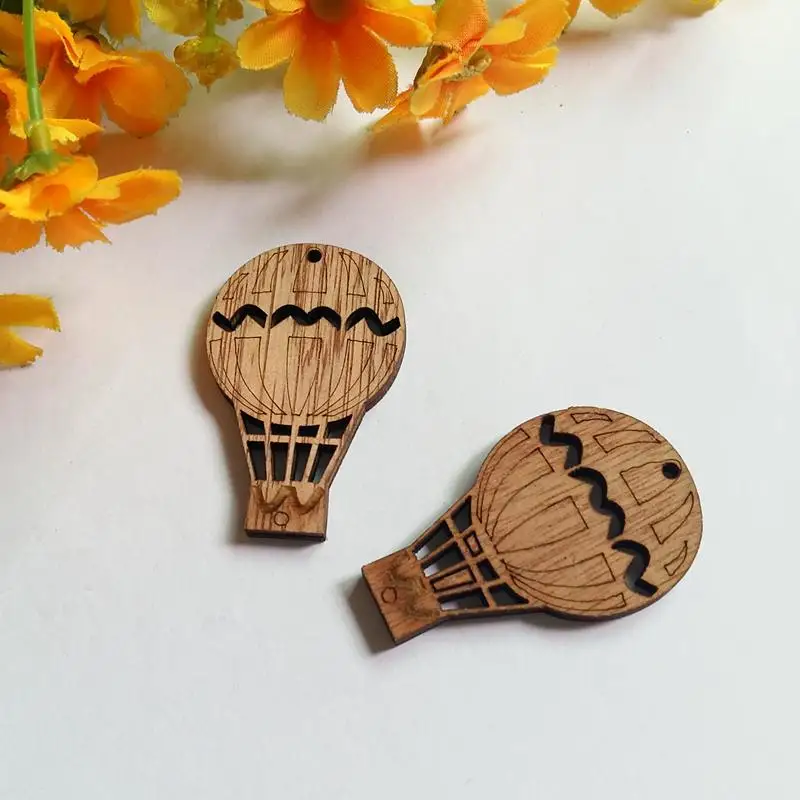 

12pcs/lot DIY Wedding Crafts hot air balloon Wood Chips Wooden Wedding decoration mariage vintage event party supplies