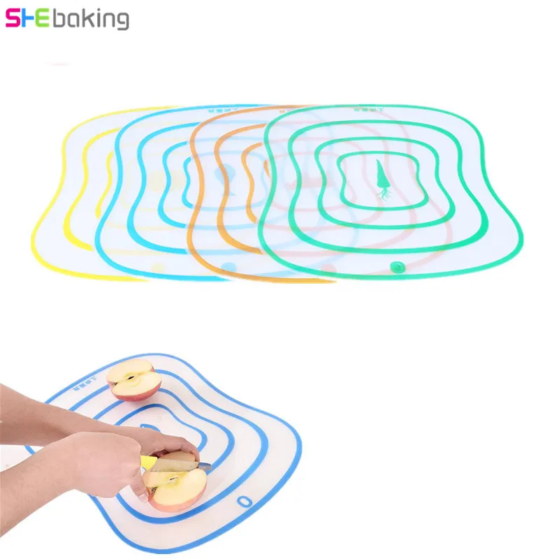 

Shebaking 4pcs/set Kitchen Chopping Block Cutting Board Breadboard Plastic Meat Fruits Seafood Vegetables Cutting Chopping Board
