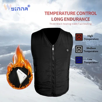 

2020 Men Women USB Electric Heated Vest Thermal Washable Heating Vest Hiking Cycling Jacket Waistcoat Size Adjusted from S-XXXL