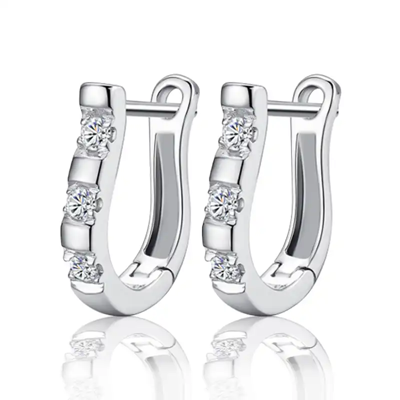 2017 Бесплатная доставка, ювелирные изделия из 925 стерлингового серебра, одна микро-инкрустация серебряные серьги с цирконием, циркониевые серьги с покрытием для женщин