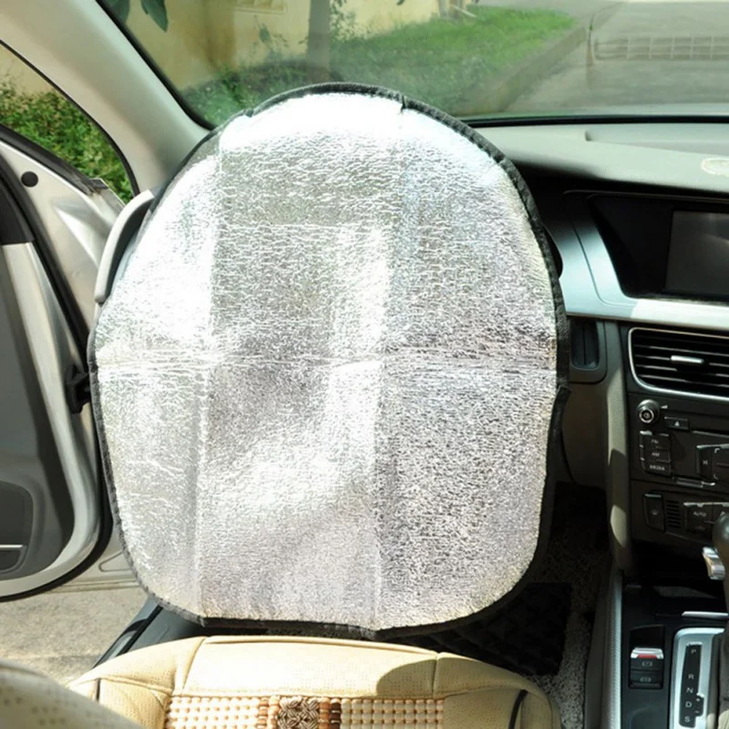 

Double Thicken Aluminum Foil Anti Hot Automotive Car Steering Wheel Sun Shade Cover car accessories