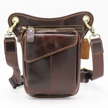 

Brand Genuine Leather Casual Multi-function Bag Men's Leg Thigh Waist Pack Tool Organizer Shoulder Bag Messenger Bag Phone Cover