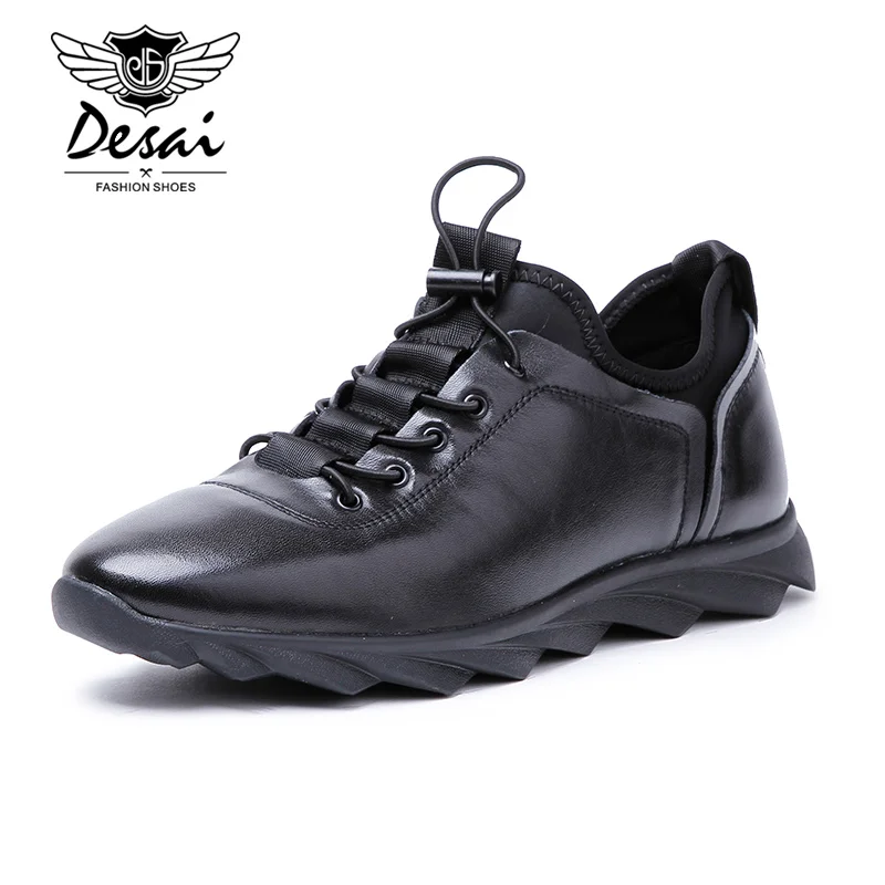 

Desai Men Shoes Genuine Leather Luxury Brand Italian Designer Men's Casual Trainers Shoes Slip On Shoes Black High Quality