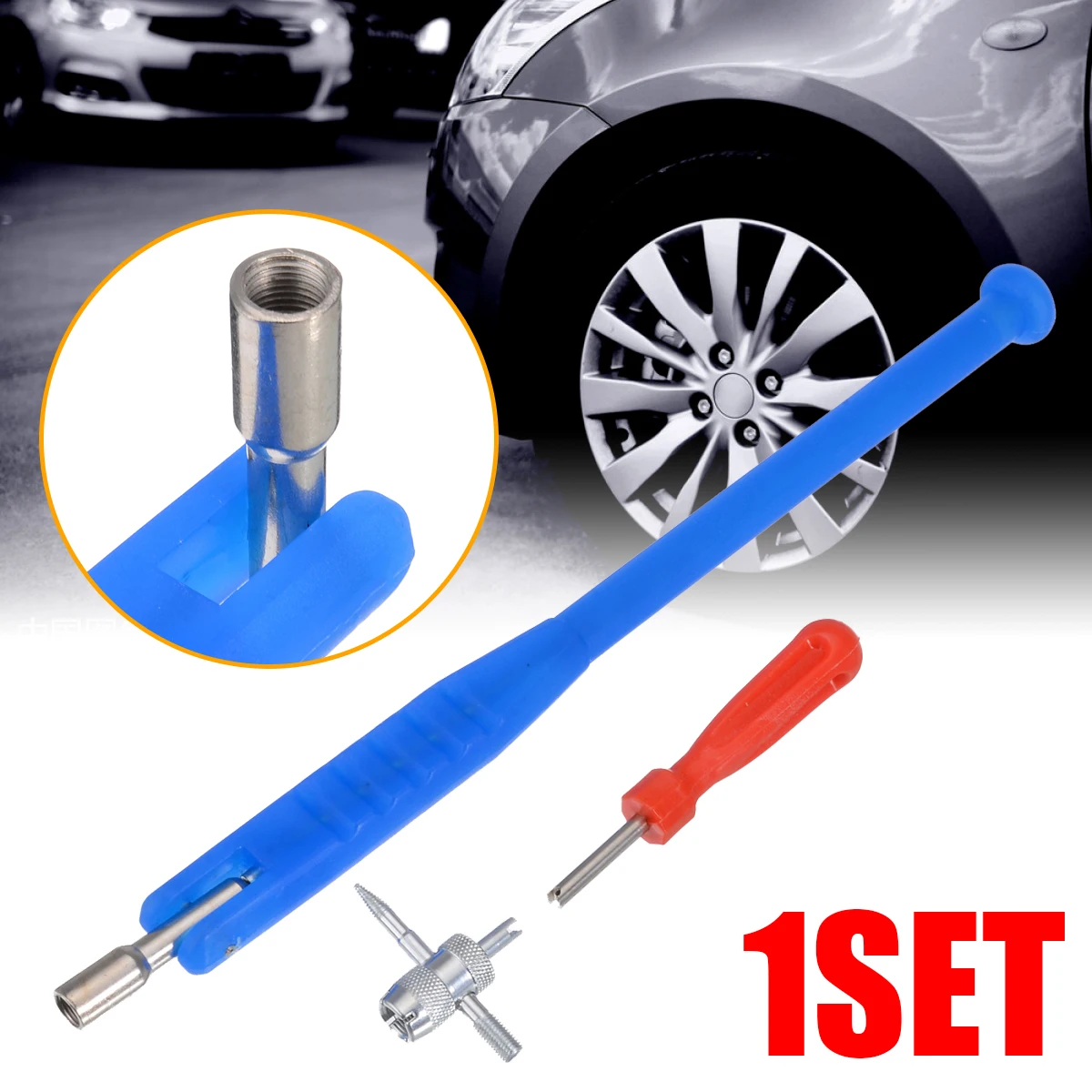 3PCS Valve Stem Core Remover Car Truck Tire Repair Installation Removal Tools