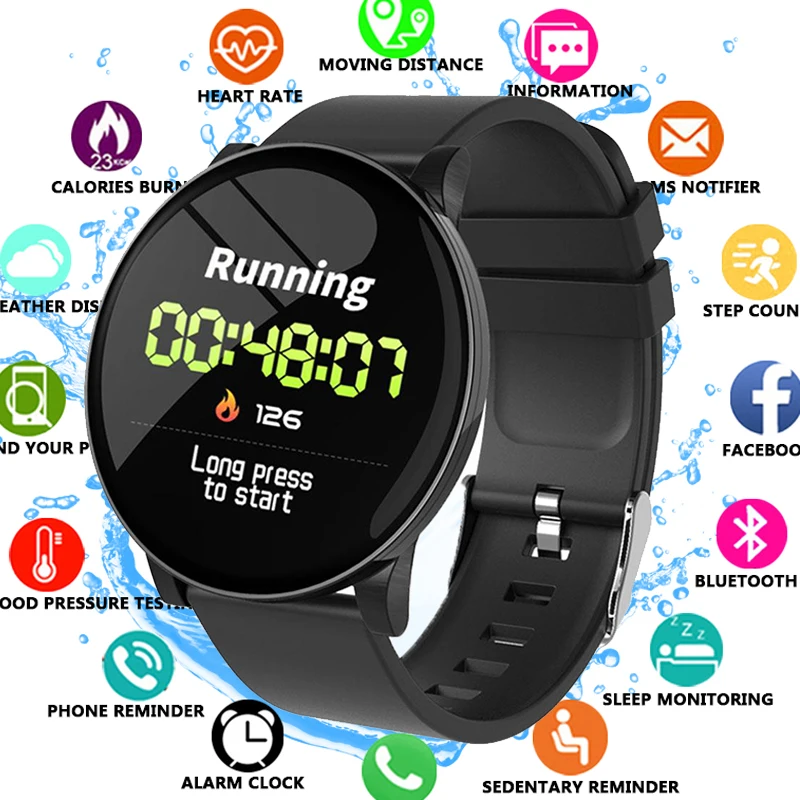 

2019 New Smart Watch Men Women Bluetooth Touch Screen Waterproof Sports Smartwatch Support SIM Card Reloj inteligente +Box PK Q8
