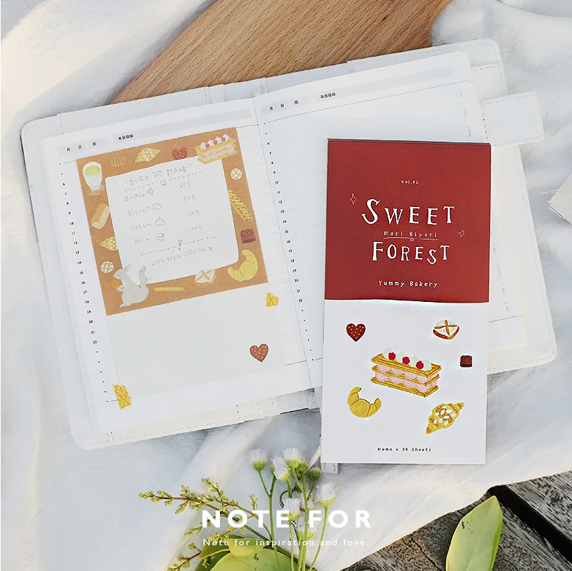 

4 pcs Sweet forest notebook set Fresh fruit Bakery memo planner Portable diary notepad Stationery Office School Supplies A6422