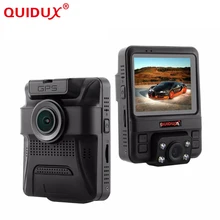 QUIDUX Novatek 96655 Car DVR Dual Camera GPS Tracker Super HD 1296P Night Vision Dual Lens Dash Cam 150 Degree Angle Lens Camera