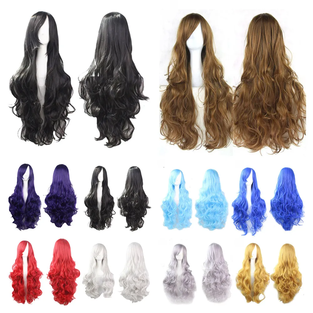 

Long Ombre Brown Ash Blonde High Density Temperature Synthetic Wig For Black/White Women Glueless Wavy Cosplay Hair Wig