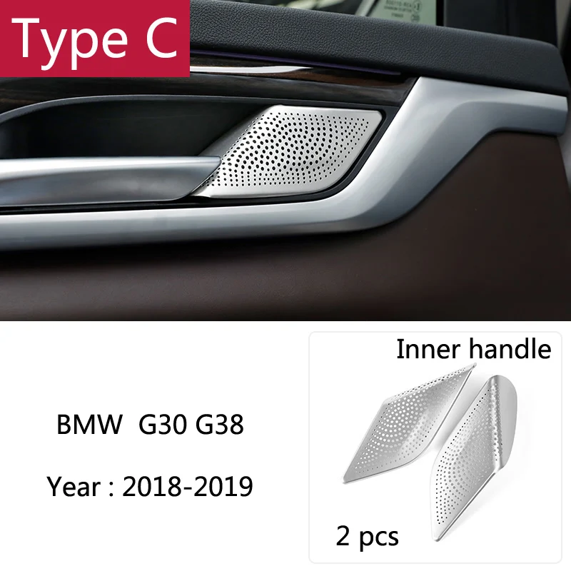 Автомобильный Стайлинг аудио стерео динамик для двери автомобиля громкий динамик рамка Накладка полосы для BMW 5 серии G30 G38-19 авто аксессуары - Название цвета: Type C