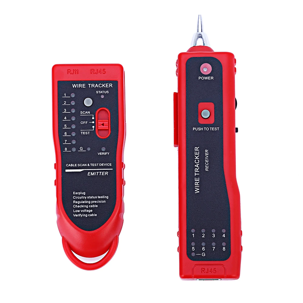 

Ethernet LAN Network Cable Tester UTP STP RJ11 RJ45 Cat5 Cat6 Telephone Wire Tracker Tracer Toner Detector Line Finder