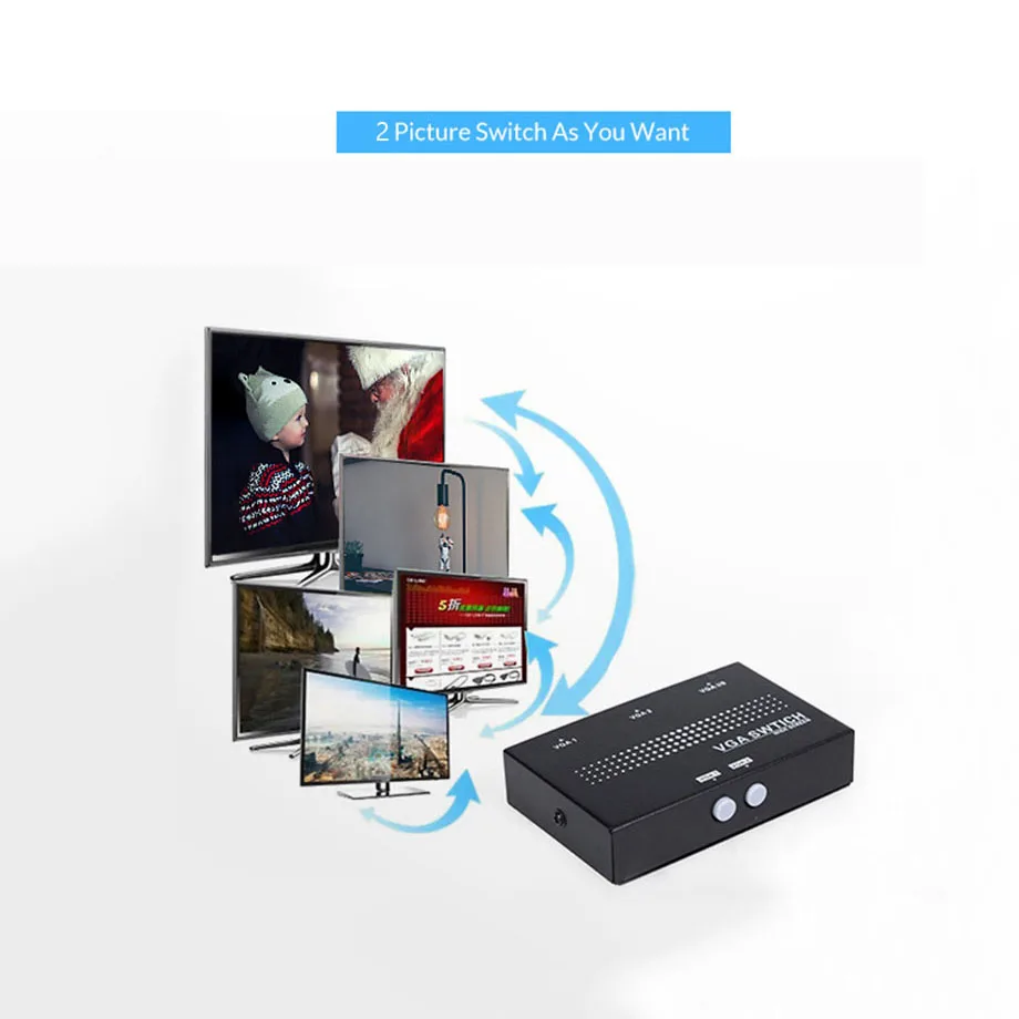Коммутатор Unnlink VGA 2X1 FHD 1080P @ 60 Гц 2 в 1 выход 2х1 коммутатор для компьютера ноутбука