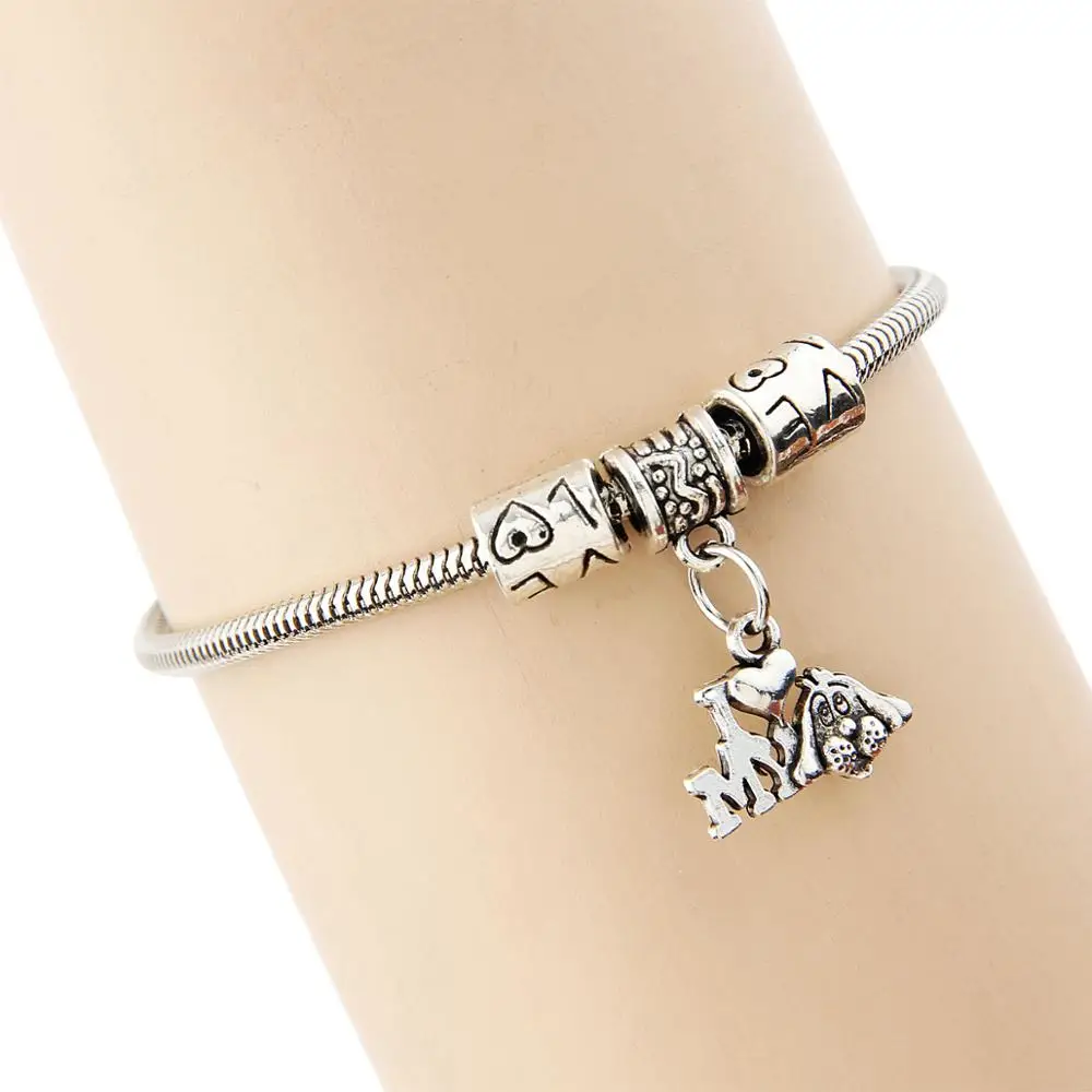 Браслет цепочка с подвеской Я люблю мою собаку|bracelet accessories|chain banglecharm bracelet |