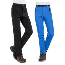 Мужские и женские непромокаемые ветрозащитные походные брюки, теплые флисовые лыжные брюки больших размеров