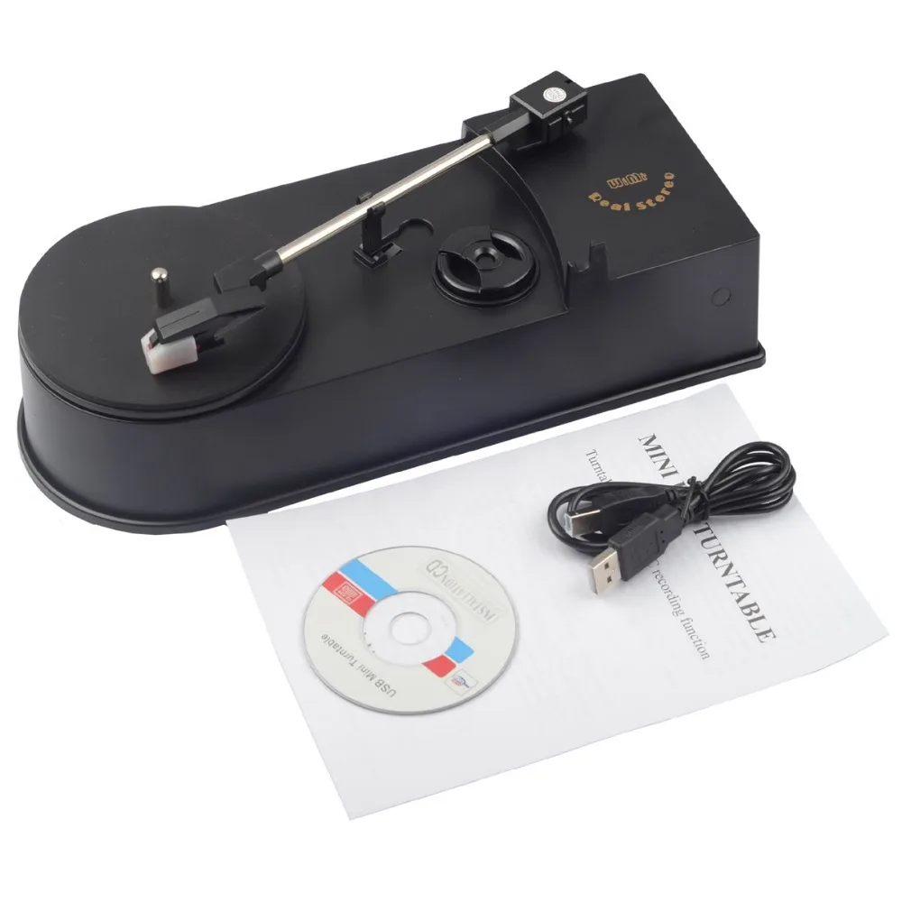Najtaniej Przenośny Mini gramofon USB s gramofon do konwertera MP3 WAV CD Mini fonogram gramofon EC008 1