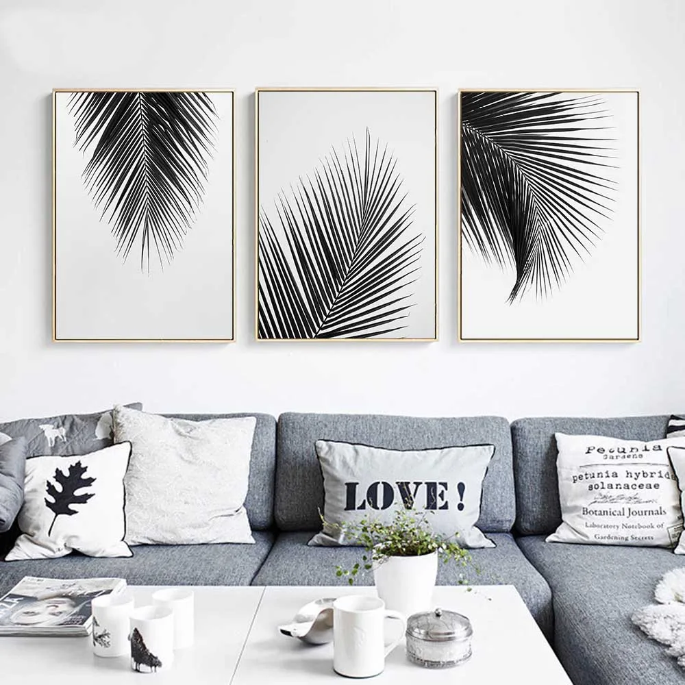 Tropical Cocos Tree Leaves Wall Art Canvas Nordic Posters Prints