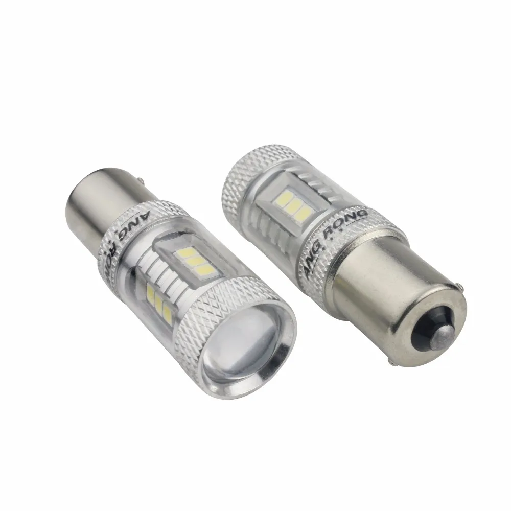 ANGRONG 2x Белый 15 SMD BAU15s PY21W светодиодный индикатор лампы стоп сигнал тормозной
