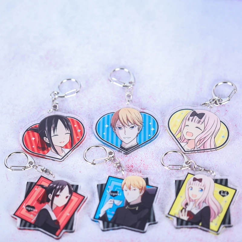 Аниме Kaguya sama: Love Is War Shinomiya Shirogane Miyuki Fujiwara Chika акриловая фигурка брелок для ключей