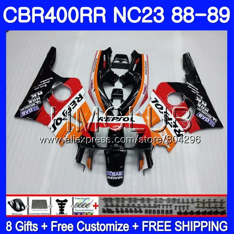 

NC23 For HONDA Repsol orange CBR 400RR 400 RR CBR400 RR 88 89 90 91 92 93 89HM18 CBR400RR 1988 1989 1990 1991 1992 1993 Fairings