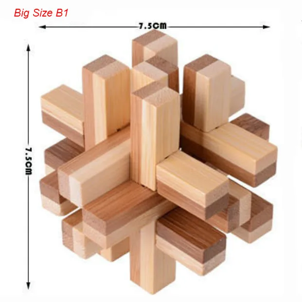 10 шт./компл. большой Размеры дизайн кунмина 3D Деревянный блокировка Burr бамбука головоломки игрушки для взрослых и детей