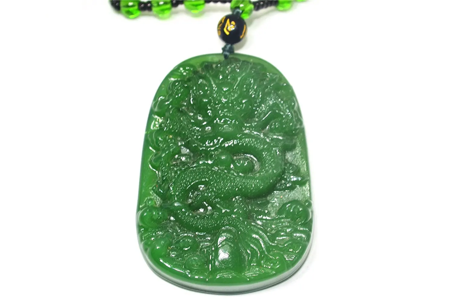 Natural Green Hand-carved Dragon Jade Pendant Necklace Jewelry Gift Gemstone Wholesale | Украшения и аксессуары