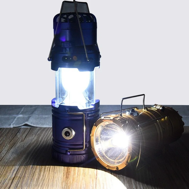 AIMIHUO Solar LED Lantern Stretch Outdoor Camping Lamp Fan Lantern Solar LED Lamp Lanterna USB Rechargeable Tent Camping Light (5)