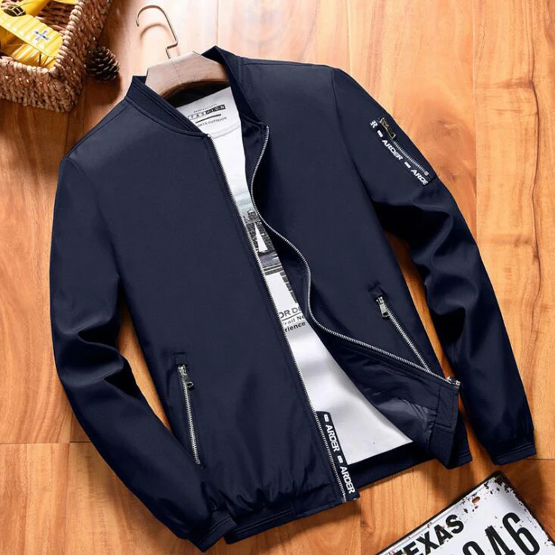 2019 Spring New Men's Bomber Zipper Jacket Male Casual Streetwear Hip Hop Slim Fit Pilot Coat Men Clothing Plus Size 4XL