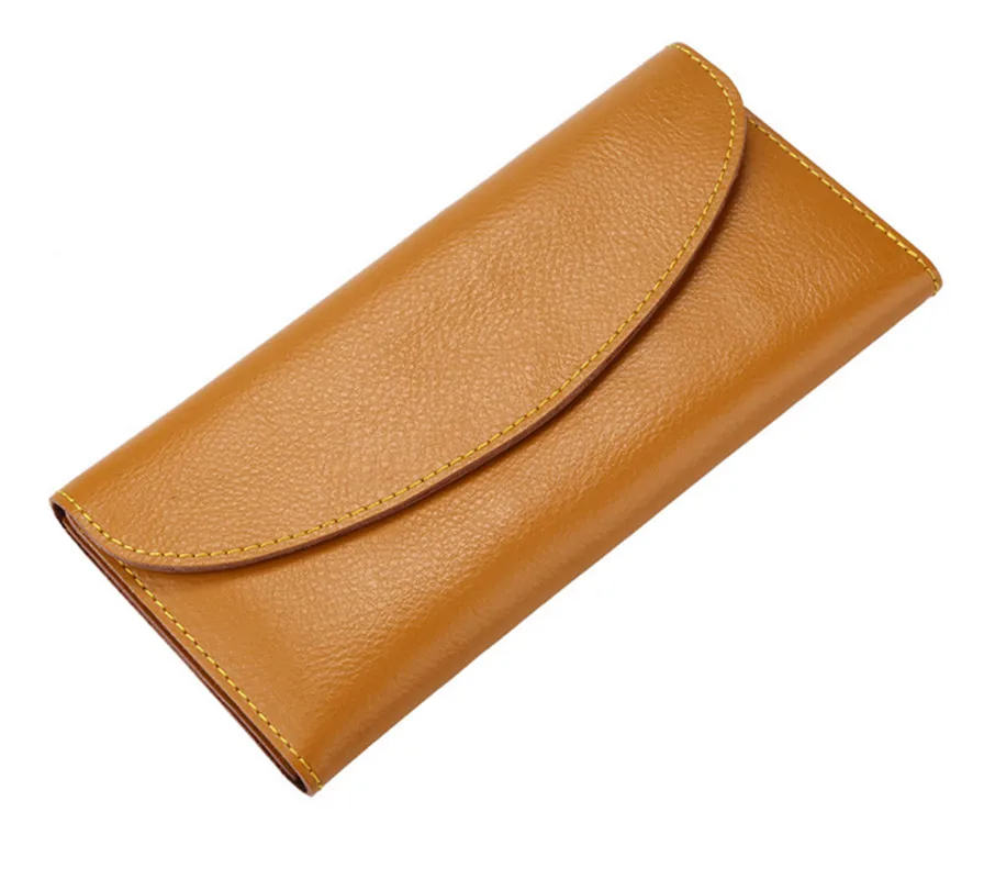 Women's Wallets Cowhide 100 Genuine Leather Clutch Long Wallets Purses