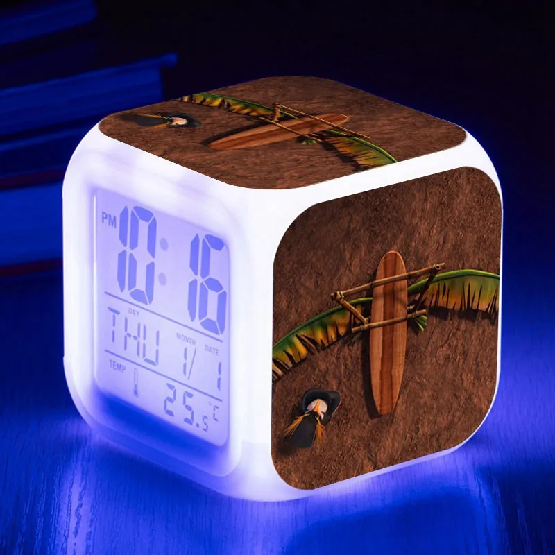 LCM15 Surfing penguins reloj despertador будильник для серфинга reveil проекционный светодиодный цифровой будильник светящиеся игрушечные часы - Цвет: LCM15