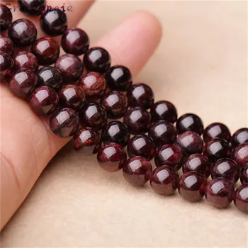 

Wholesale Natural Dark Red Garnet Stone Beads Jewelry Making DIY Crystal Bracelet Necklace 3mm 4mm 5mm 6mm 8mm 10mm Strand 15''