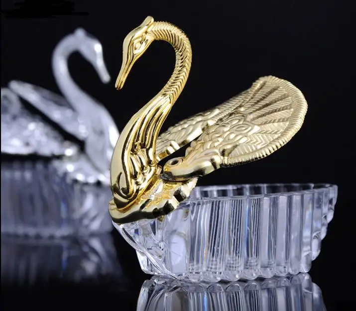 

300pcs European Styles Acrylic Silver Swan Sweet Wedding Gift Jewely Candy Box Candy Gift Boxes Wedding Favors Holders