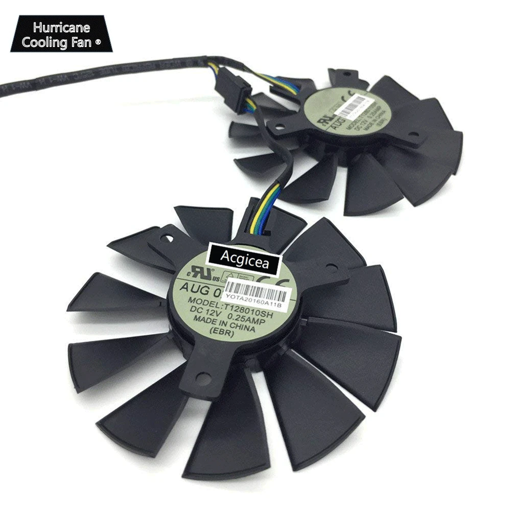 

Brand New Original 75mm DC 12V 0.25A T128010SH Cooling fan for ASUS STRIX GTX1060 1050 GTX960 GTX950 GTX750Ti R9 370