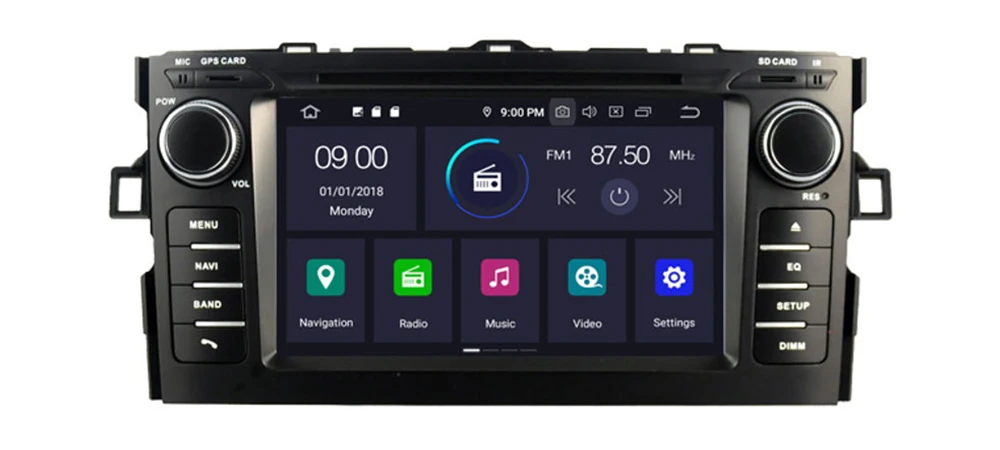 2 Din Car Multimedia Player Android 9 Auto Radio For Toyota Auris 2006~2012 DVD GPS 8 Cores 4GB+32GB Bluetooth WiFi 11