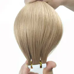 Sobeauty 100% пряди человеческих волос для трессы волосы для наращивания на ленте 20 шт./компл. на Клейкой Ленте имитирующей кожу малазийские