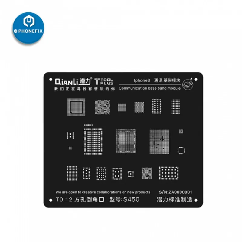 

PHONEFIX QianLi ToolPlus 3D BGA Reballing Stencil Template for iPhone 5S 6S 7 8 X Communication BaseBand Soldering Tin Plant Net
