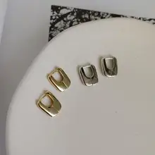 925 стерлингового серебра промышленный ветер U Серьги Золото Геометрические творческие элегантные текстуры серьги для женщин ювелирные украшения подарок