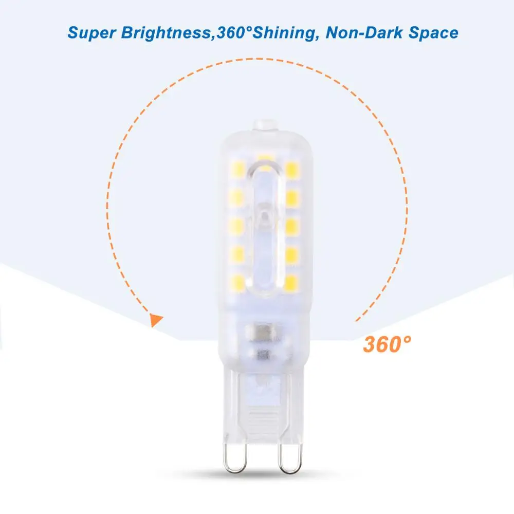 G9 светодиодный диммер SMD2835 Bombilla g9 Led G4 Led свеча свет Прожектор люстра высокого качества Замена галогеновым лампам