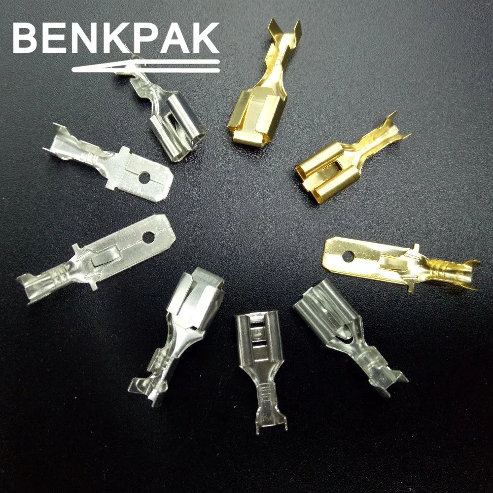 

50PCS 6.3mm 6.3 Crimp Terminal Male Female Spade Connector Crimping terminals