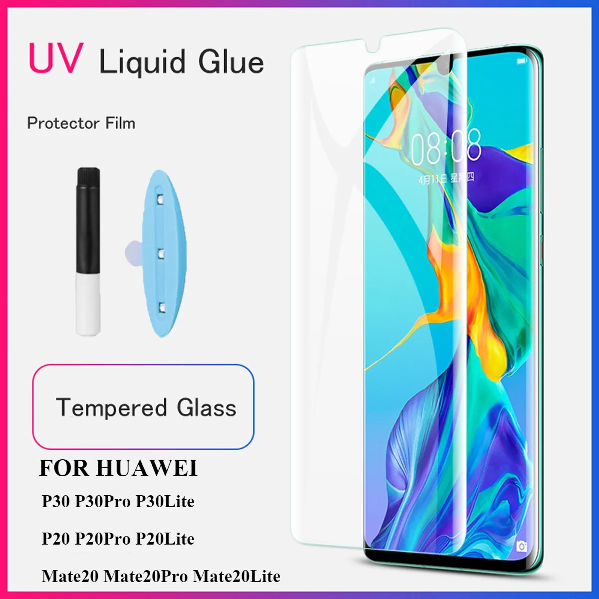 Полное покрытие УФ закаленное стекло для huawei Mate20 Lite Pro Защита экрана для huawei P20 P30 Lite Pro прозрачная защитная пленка