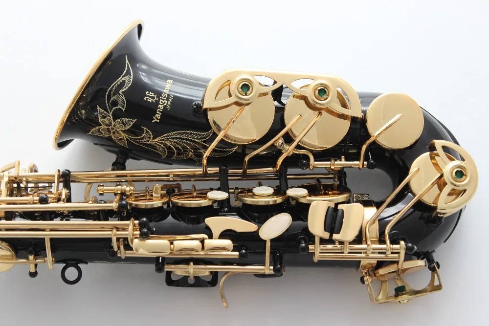 

Japan Brand Saxophone Alto Yanagisawa A-991 A-WO10 Eb Black gold key Alto Sax instrument With Case mouthpiece Free shipping