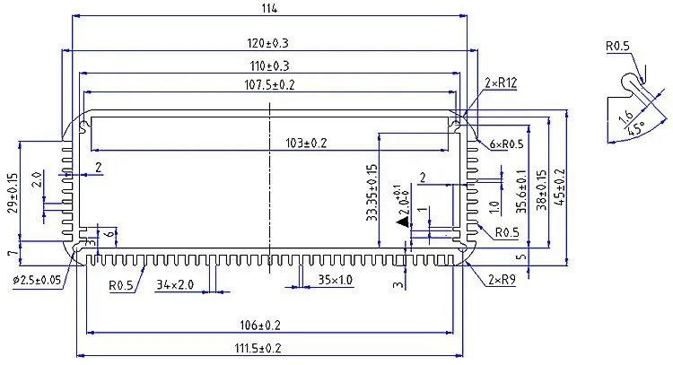 Алюминиевый корпус PCB алюминиевый корпус для электроники 120*45*150 мм электронный усилитель распределения