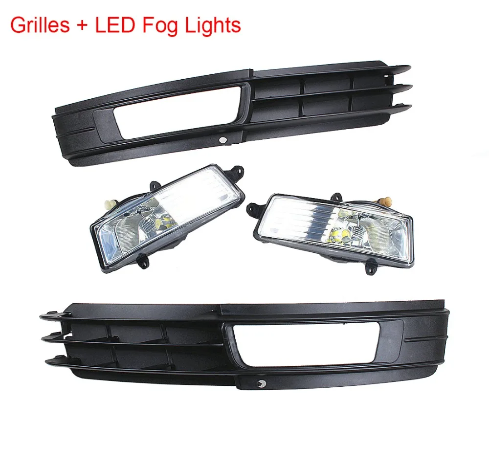

Front Left Right Fog Light H11 LED Halogen Lamp Grilles Frame Cover For AUDI A6 A6 QUATTRO 2009-2011
