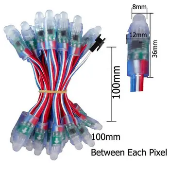 

DC5V 12mm ws2811 led pixel module,IP68 waterproof full color RGB string christmas Independently Addressable LED light