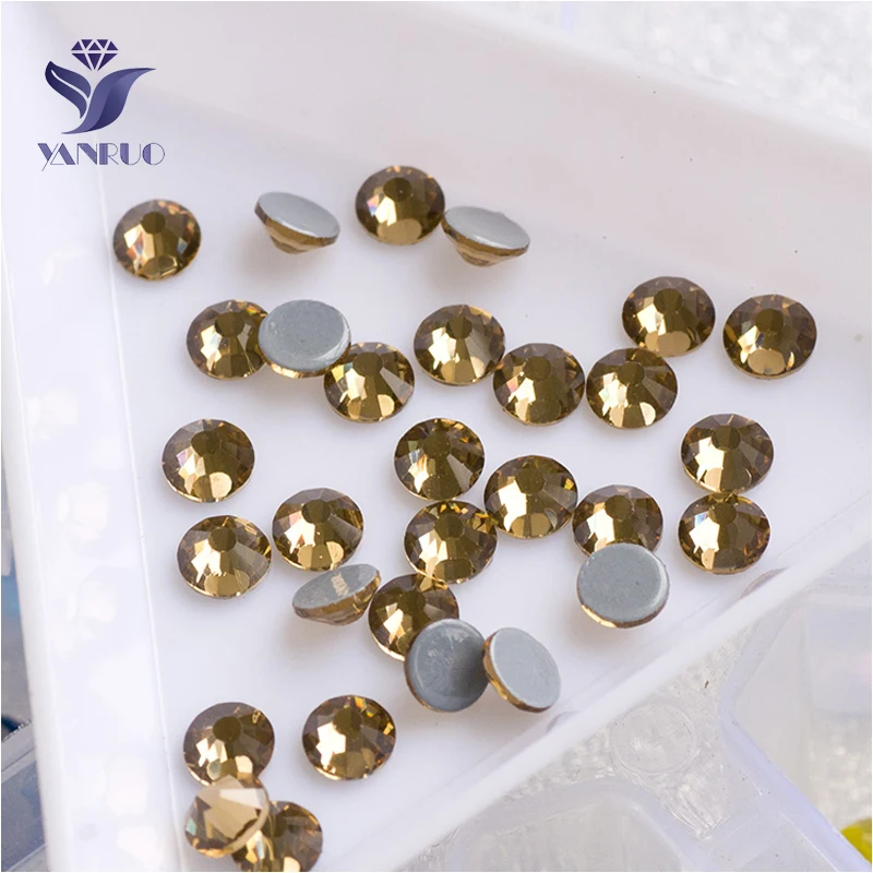 Yanruo 2028Hf Tutte Le Taglie Lt.Col. Pietre Di Cristallo Di Topazio Strass Di Ferro Super Lucido Flatback Strass Hotfix Per I Vestiti