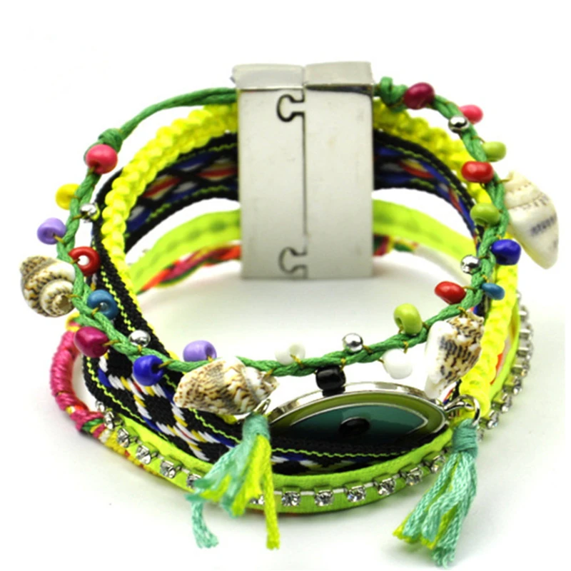 Buy New Handmade Gypsy Evil Eyes Green Charm Cracelet