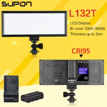 Supon LED L132T видео ультра тонком ЖК-дисплей Дисплей Би-Цвет и затемнения DSLR студийный свет лампы Панель для Камера видеокамера