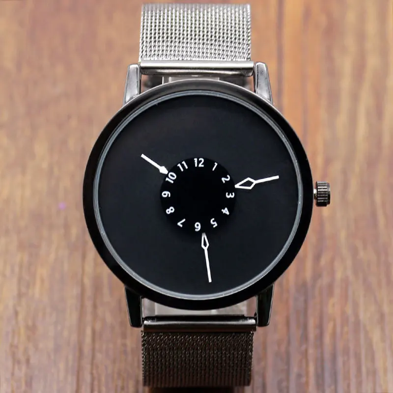 

Fashion Iron Net Web Mesh Band Simple Quartz Wrist Watch for men Hours Mens Womens Unisex W07050