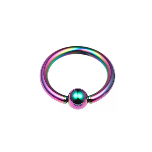 16 г в плену кольцо для пирсинга из бусин титановая перегородка для носа трагус спираль для сосков, губ кольцо для бровей Кольца - Окраска металла: Rainbow