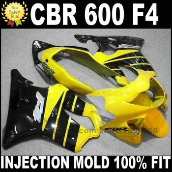 

Freeship Fairing kit for HONDA INJECTION mold CBR 600 F4 fairings 1999 2000 CBR600 99 00 black yellow motorcyle parts HG3