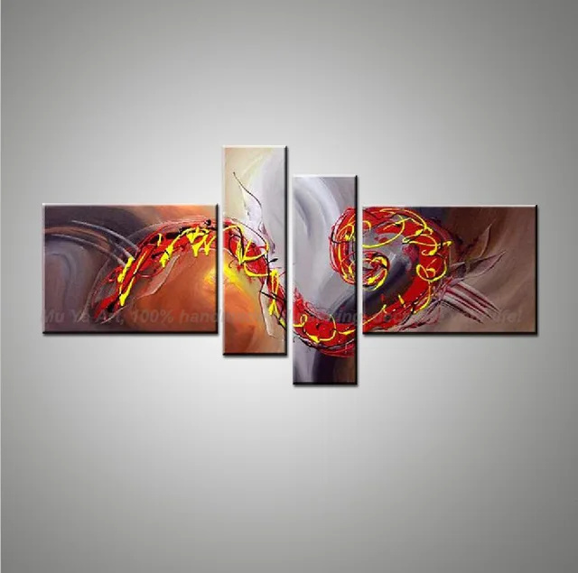MUYA living room paintings modern Abstract art wall painting red black