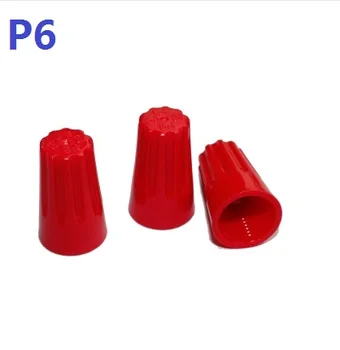 

500pcsP6 RED Spike rotating wire closed terminal lugs press line cap screw ontype terminal cap Pressure Line Cap Wire Connectors
